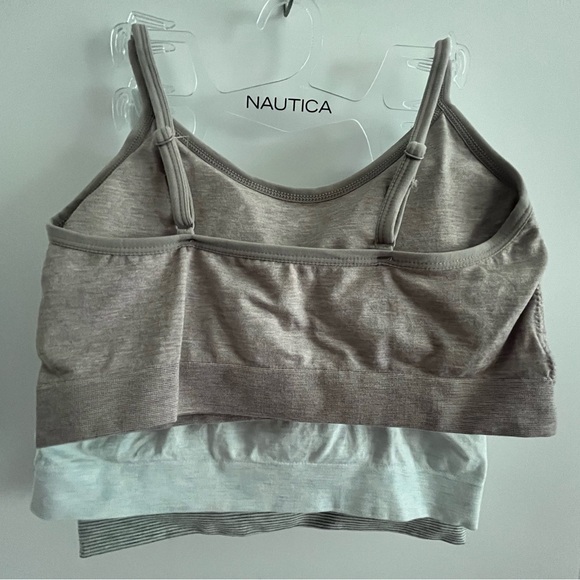 Nautica Seamless Pull-on 3 pc Bralettes/Sports Bras Set w/Removable Pads - Picture 4 of 11